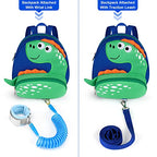 Toddler Harness Backpack Leash (Dark Blue/Green Dinosaur)