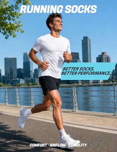 Crew Compression Running Socks (9-13 / F-white-3pairs)