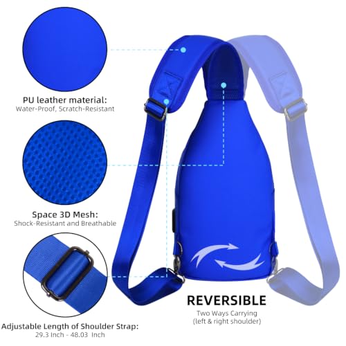 Sling Bag for Women (Leather Royal Blue / Small)