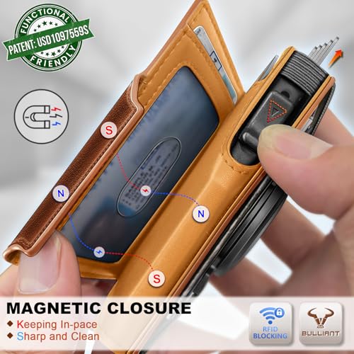 Men Leather Wallet for AirTag (Brick Brown3854)