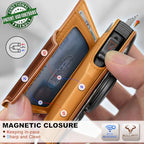 Men Leather Wallet for AirTag (Brick Brown3854)
