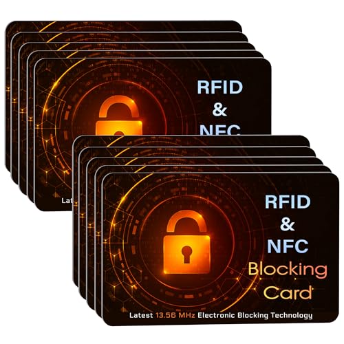 10 Pack RFID Blocking Card for Credit Debit Card (Oragne SL)