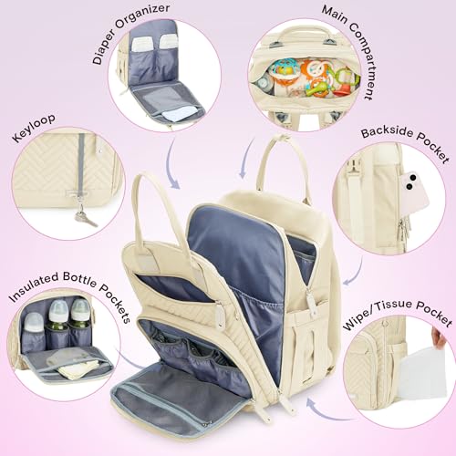 Diaper Bag Backpack (Ivory)