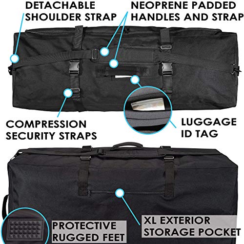 Stroller Travel Bag for Standard or Double (Black with Black Trim)