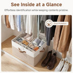 2-Pack 32-Pair Closet Shoe Storage Organizer, Brown and White (Brown & White / Medium-2 Pack)