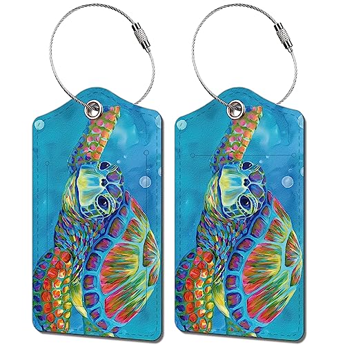 2 Pack Luggage Tag for Suitcase (Turtlea)