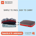 Compression Packing Cube 4L Waterproof Travel Organizer (Gray Red / 4L)