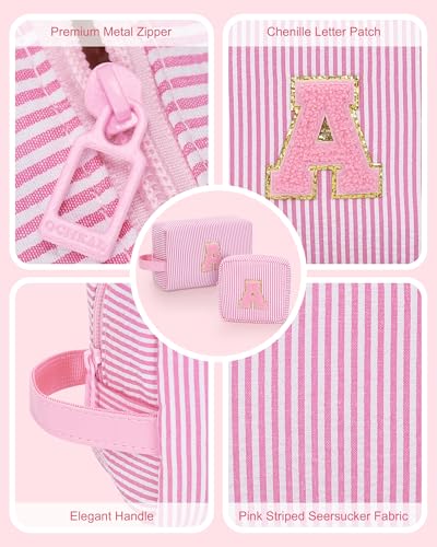 Personalized Initial Makeup Bag 2 (Pink 02)