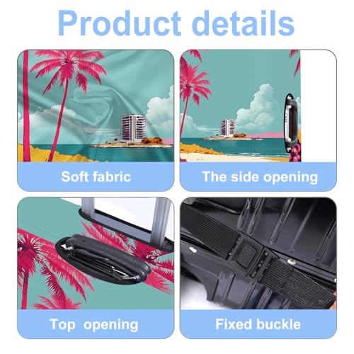 Beach Luggage Cover Washable Suitcase Protector Anti (Beach / XL(fits 32-34Inch suitcase))