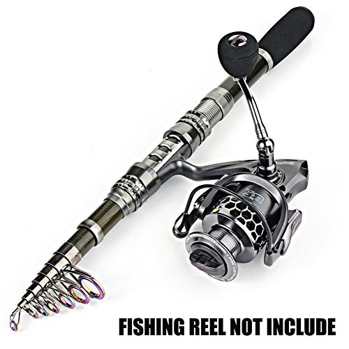 Telescopic Fishing Rod Carbon Fiber Travel Portable Spinning Fishing Pole for Boat Saltwater and Freshwater Fishing (7.87 ft / C-only Fishing Rod)