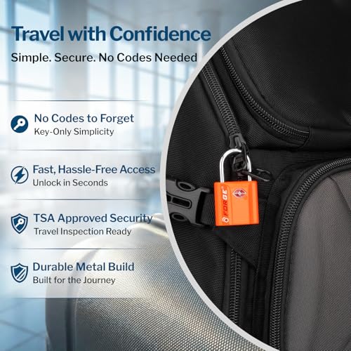 TSA Approved Luggage Locks (Orange 2 Pack)