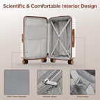3pcs Luggage Set (Beige White / 3PCS/20 in/24 in/28 in)