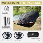 Camping Hammock Portable Tent (Black / 118” x 71”)
