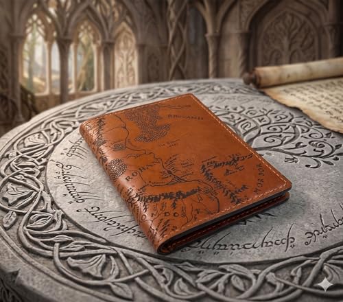 Handmade genuine Leather Wallet Map engrave (Smoke)