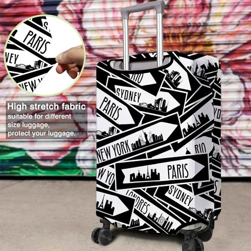 Travel Luggage Cover Suitcase Protector Fits 18 (B-1 / L(25-28in))