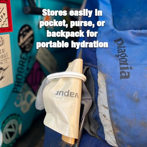 Collapsible Water Bottle With Carabiner (Water Blue / 23 Ounces)