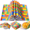 100 Pcs Building Blocks Wax Paper Sheets for Food Wrapping (Colorful / Building Blocks)