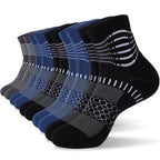 Ankle Compression Socks Women Men Plantar Fasciitis Relief 3 Pairs (Small / Black+d Grey+d Blue(5 Pairs))