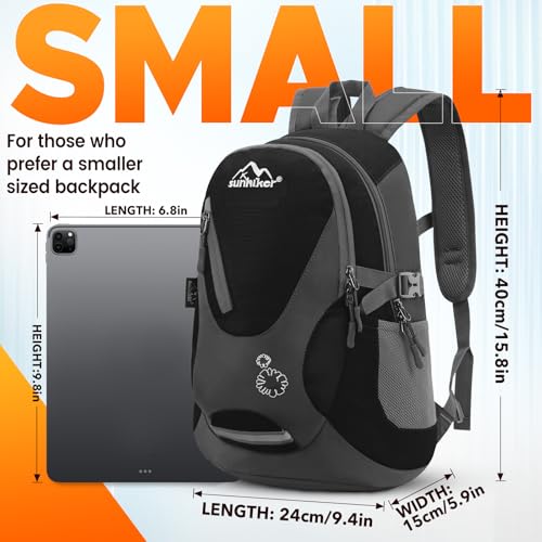 Small Hiking Backpack Women Men 20L Lightweight Travel Backpack Daypack Casual Backpack For Cycling Outdoor Camping (Small / Black)