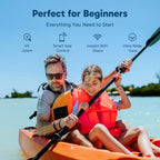 EK7000 4K30FPS 20MP WiFi Action Camera with EIS Ultra HD 131FT Waterproof Underwater Camera Remote Control 4X Zoom Support External Microphone Black (Black)