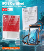 IPX8 Waterproof Phone Pouch Floating (7.0 inch / 2 Pack-Black & White)