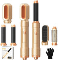 6 in ONE Blow Dryer Brush, Curling Wand Hair Styling Tools Set, Ionic Hot Air Hair Dryer, Massage Oval Hair Dryer, Left&Right Hair Curlers 100-120V