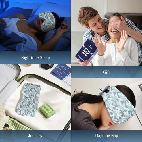 Sleep Mask with Bluetooth Headphones (Jungle Dew)