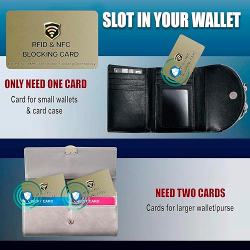 5 Pack RFID Blocking Card for Credit Debit ID Card (Golden)