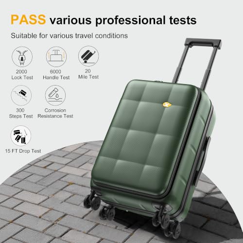 20 Inch Expandable Carry On Luggage Airline Approved (20 inch / Dark Green)