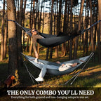 Combo Hammocks with Stand for Outside & Tree Straps (Combo - Black)