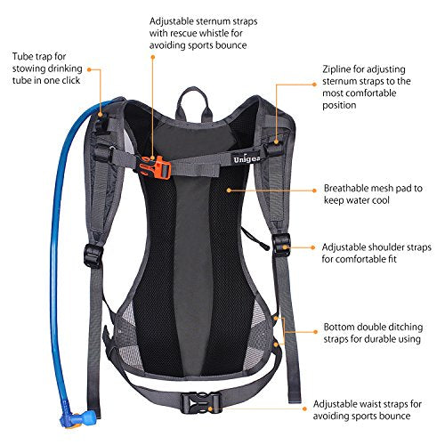 Hydration Pack Backpack with 2L Water Bladder for Hiking & Cycling