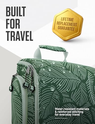 Hanging Travel Toiletry Bag (Green Leaves)