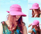 Sun Hats for Women with UV Protection Wide Brim Sun Hat Visor Summer Beach Outdoor Foldable Womens Cap (One Size-Medium / Black)