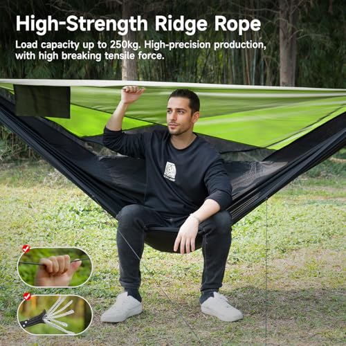 Camping Hammock with Mosquito Net (Top-green)