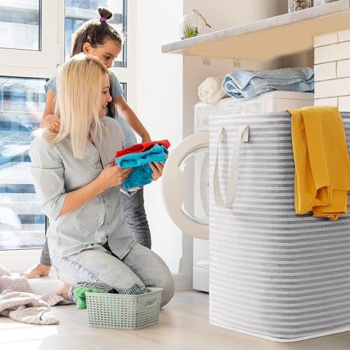 80L Large Laundry Baskets (Grey / 80L)
