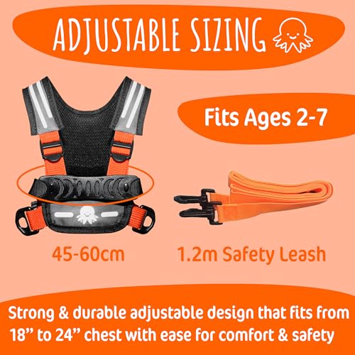 Autism Safety Harness with leash for Kids 2 (Original (Orange))