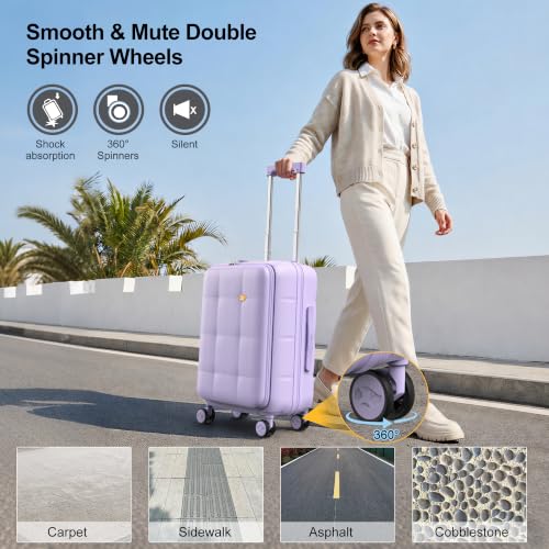 20 Inch Expandable Carry On Luggage Airline Approved (20 inch / Purple)