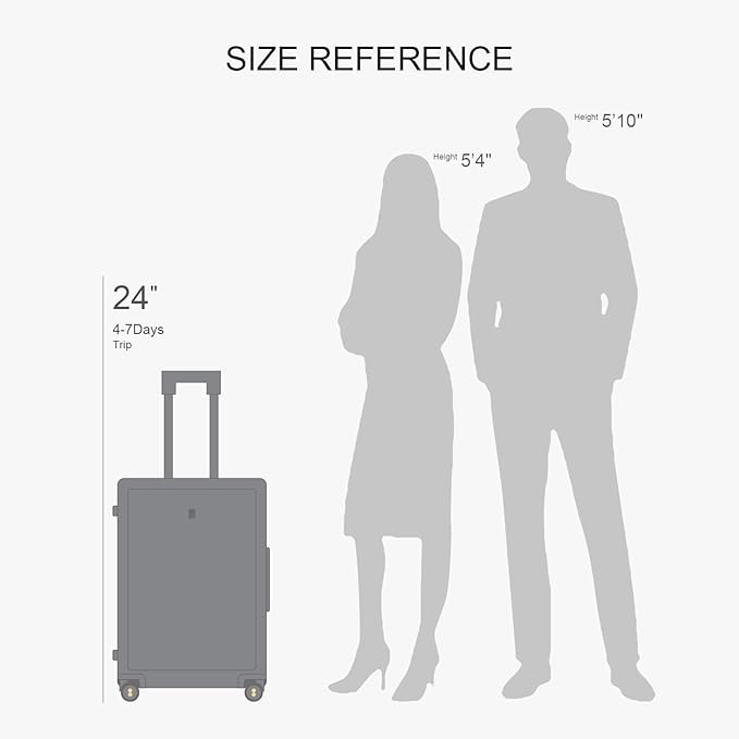 LEVEL8 Checked Luggage, Large Suitcase, Lightweight Luminous Textured Tsa - Image 9
