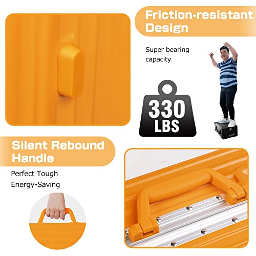 Luggage PC+ABS Aluminum Frame Zipperless Checked Luggage Hard Shell Suitcase with TSA Lock Double Spinner Wheels 24 Inch Orange (Orange / 24-inch(upgraded Tsa Lock))