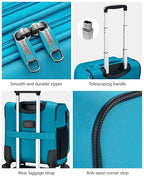 16 Inch Underseat Carry On Luggage with Wheels Small Suitcase Softside Luggage Bags for Travel Lightweight Suitcases with Wheels Travel Luggage Personal Item for Men and Women (Caribbean Blue / 16 Inch)