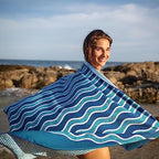 Quick Dry Microfiber Beach Towel (Blue Sea / Large 63x31")