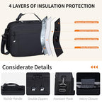 NOL Reusable Insulated Kids Lunch Bag (Black / Horizontal (6 Liters))