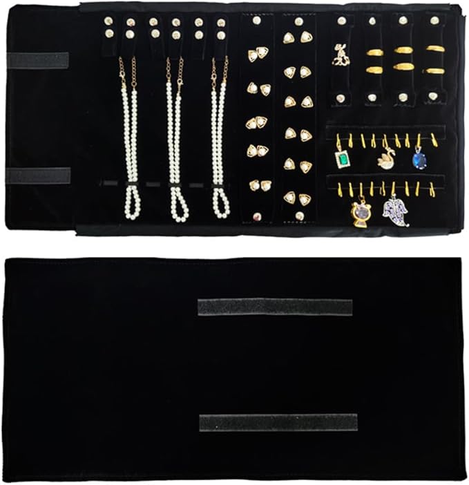 Velvet Travel Jewelry Case Roll Bag Organizer - Image 8