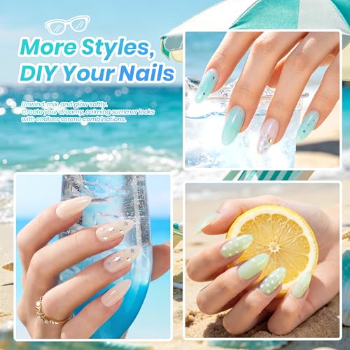Beetles Jelly Gel Nail Polish Set (A - Blue Pink White | Seasalt Holiday)