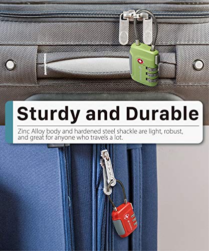 TSA Approved Luggage Locks (4 Pack - Multicolor)