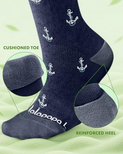 Bamboo Viscose Compression Socks for Women Men (Travel Themed / Small-Medium)
