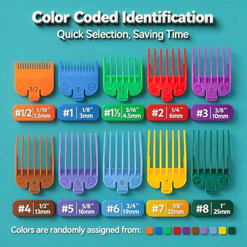 Clipper Guards Set for Most Wahl Clippers with Holder (Multicolor)