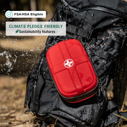 EVA First Aid Kit Small Waterproof Travel Emergency Kit (Red)