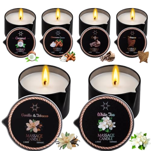 6 Pack Low Temperature Massage Oil Candle Set