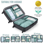 8 Set Packing Cubes for Travel Essentials (15 Blue Gray)